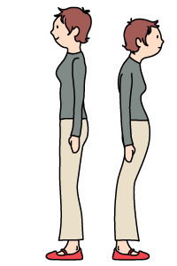 姿勢の良い人と悪い人のイラスト
